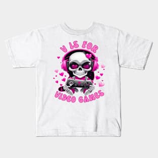 V Is For Video Games T Shirt Valentine T shirt For Women Kids T-Shirt